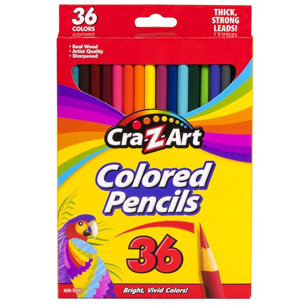 Cra-Z-Art Lápices de colores de madera real, tajados, fuertes y borrables