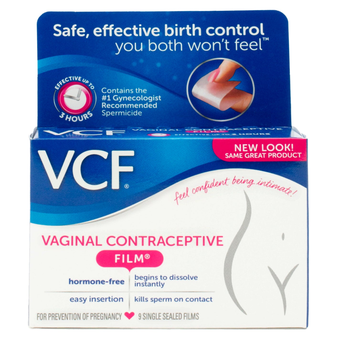 Anticonceptivo Vaginal en Lamina para Mujer VCF Contraceptive Film 9 unidades.