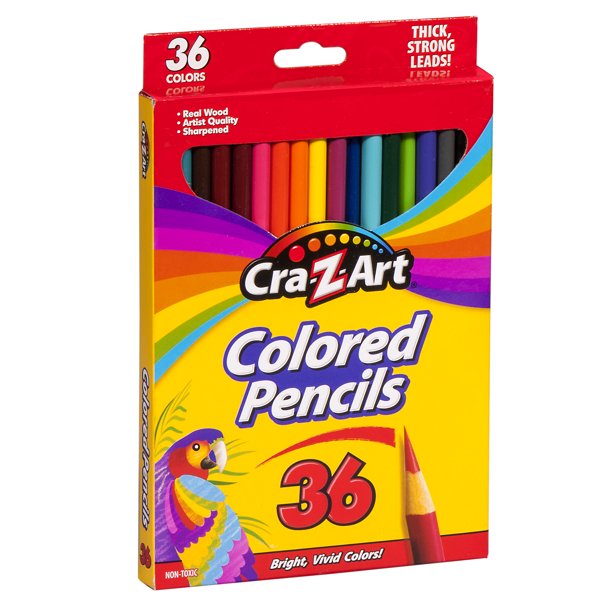 Cra-Z-Art Lápices de colores de madera real, tajados, fuertes y borrables