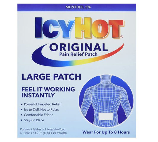 Icy Hot Parche original para aliviar el dolor 5 parches
