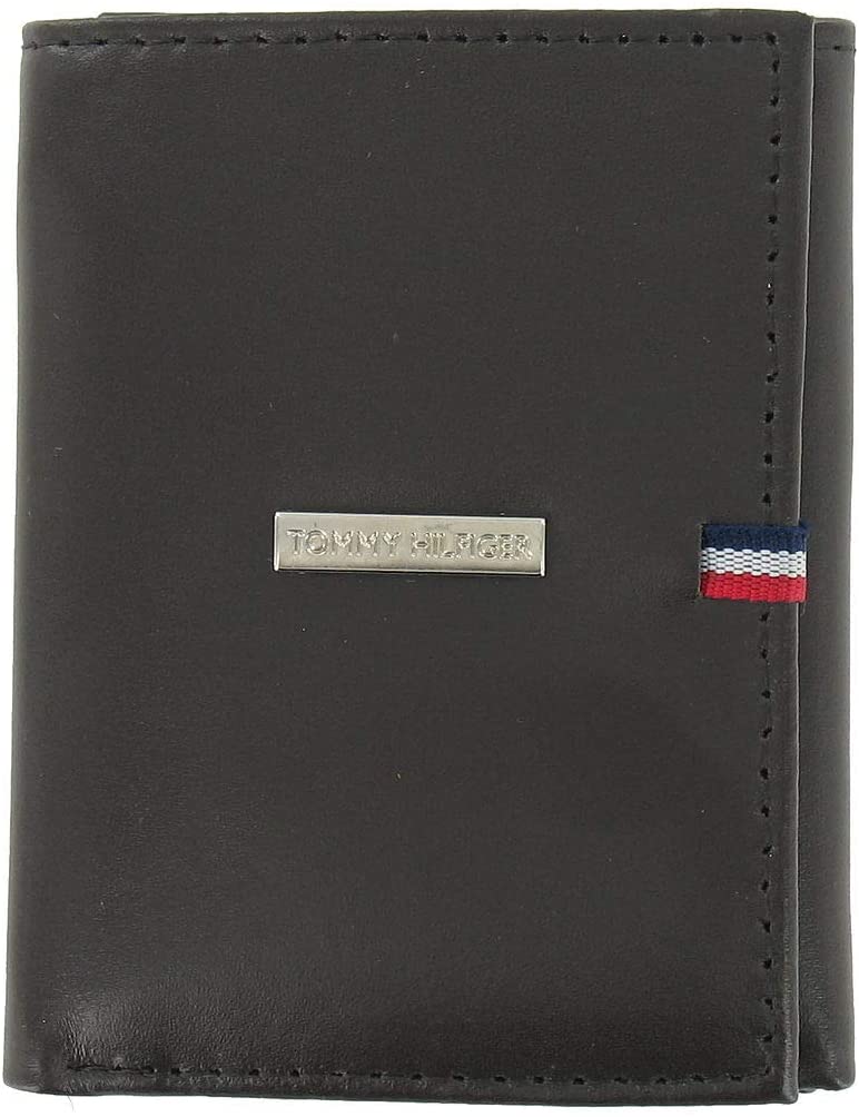 Tommy Hilfiger Cartera triple plegable para hombre (marrón)