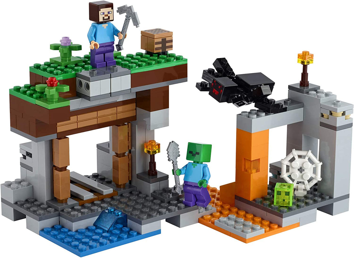 LEGO Minecraft The Abandoned Mine 21166 Zombie Cave Playset with Action Figures 248 Piezas , 7 años  a mas
