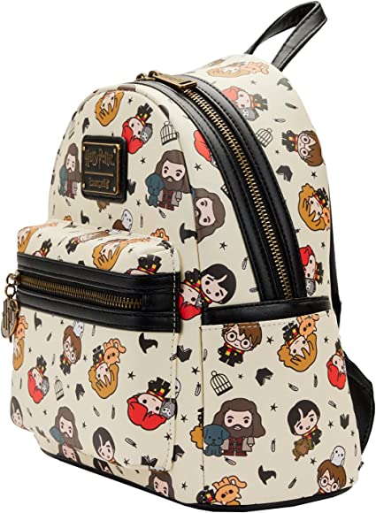 Loungefly Harry Potter Chibi Art - Bolso de hombro con doble correa para mujer, Multi, Bolsillo