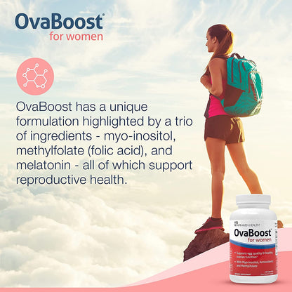 Fairhaven Health Ovaboost Con Myo-Inositol, Folato, CoQ10, y Vitaminas - Womens Ovulation & Egg Quality - Suplemento Natural de Fertilidad 120 Capsulas