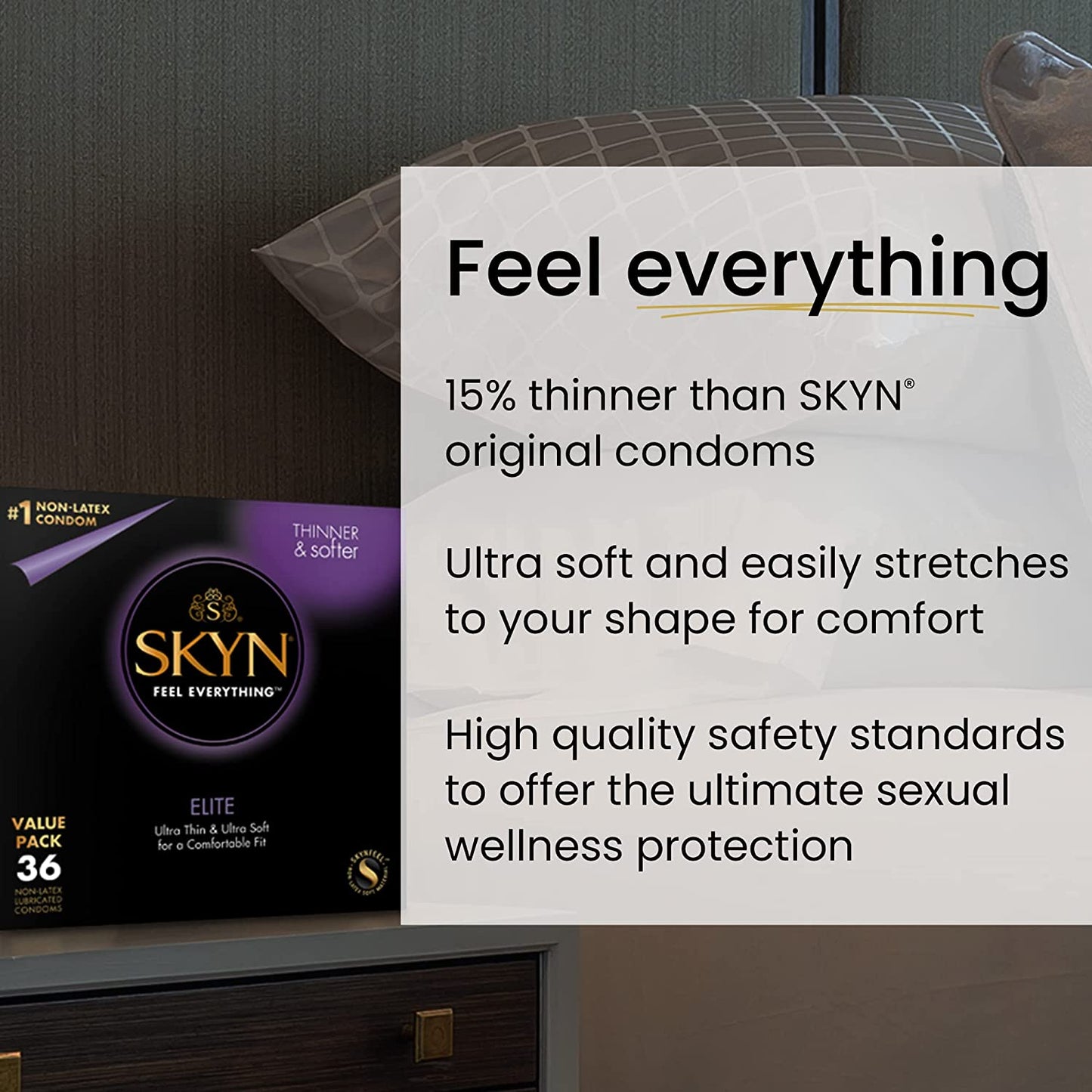SKYN Elite - Preservativos ultrafinos y lubricados sin látex