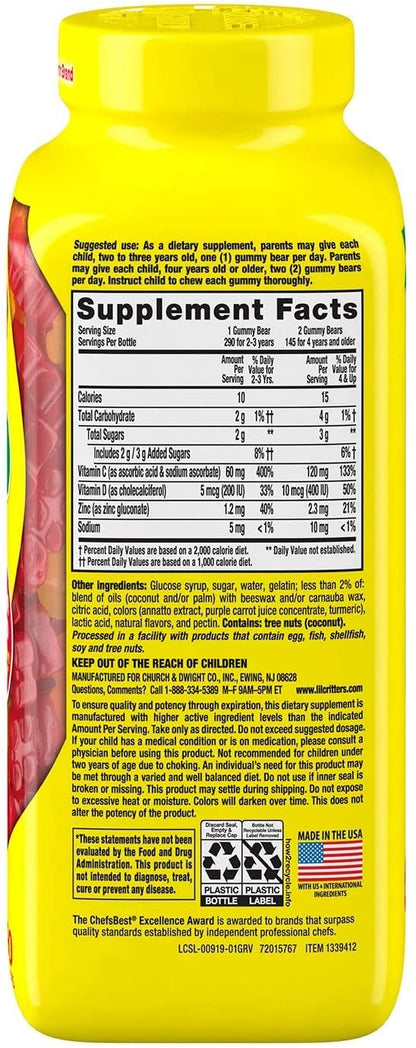 LIL CRITTERS VITAMIN C 290 GUMMIES