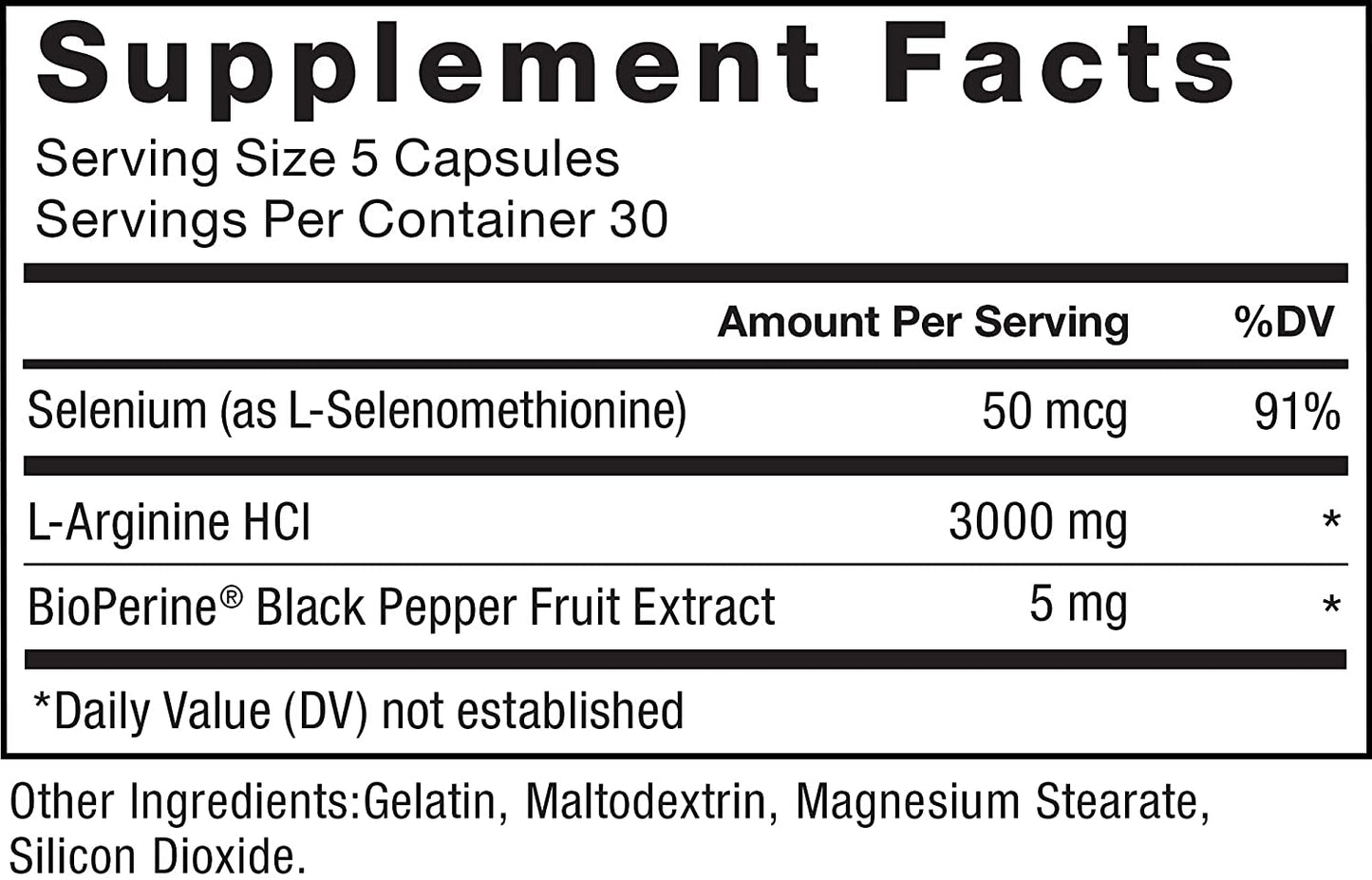 L- Arginine - Force Factor - 3000 mg - 150 Capsulas