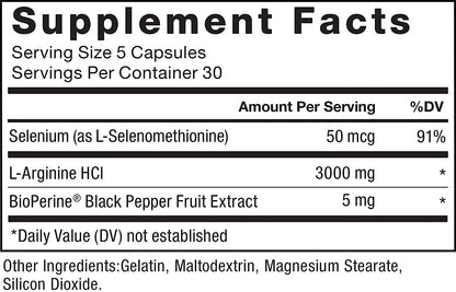 L- Arginine - Force Factor - 3000 mg - 150 Capsulas