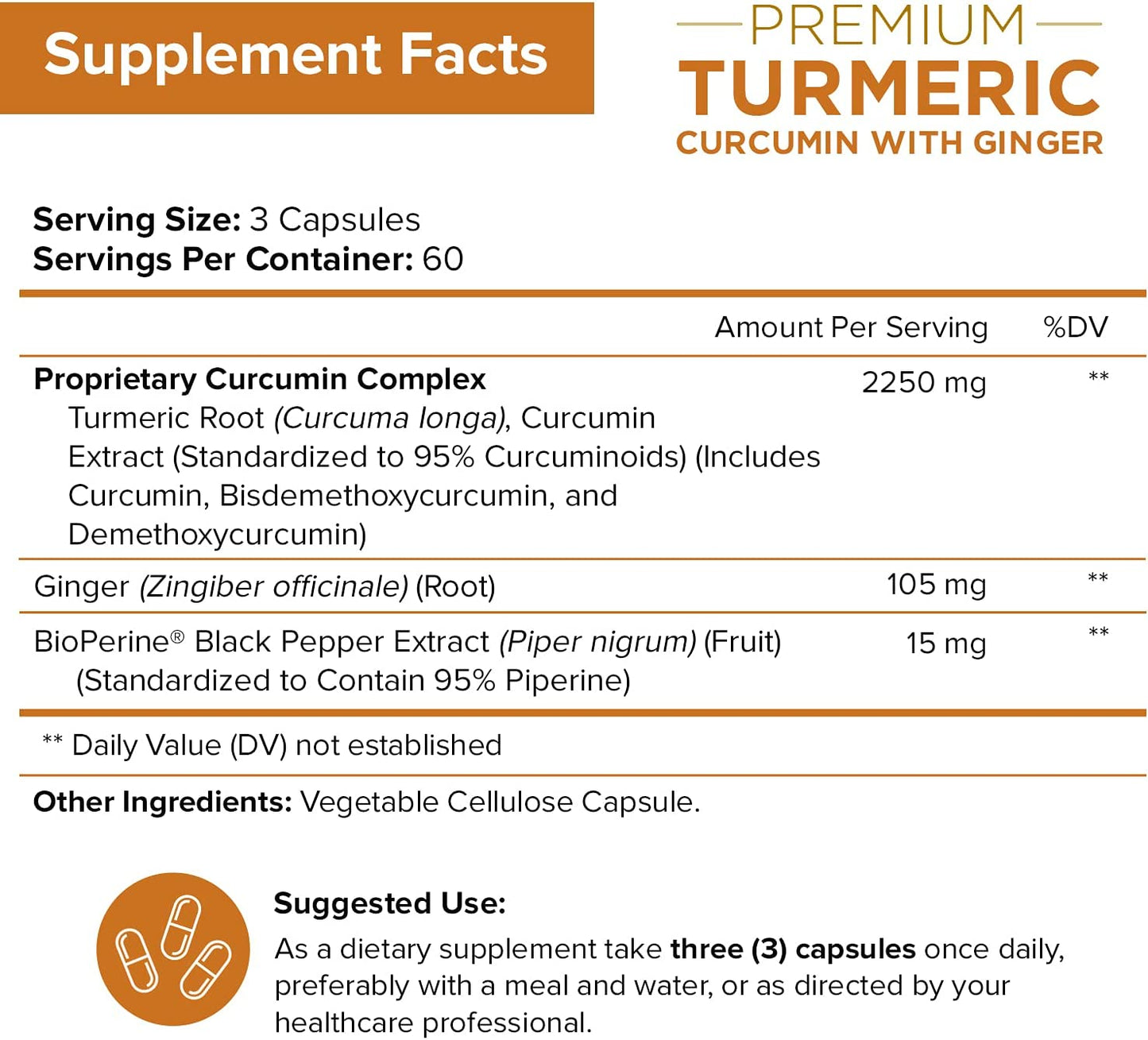 NutriFlair Turmeric Curcuma con Ginger y BioPerine Black Pepper  180 Capsules - 95% Curcuminoides