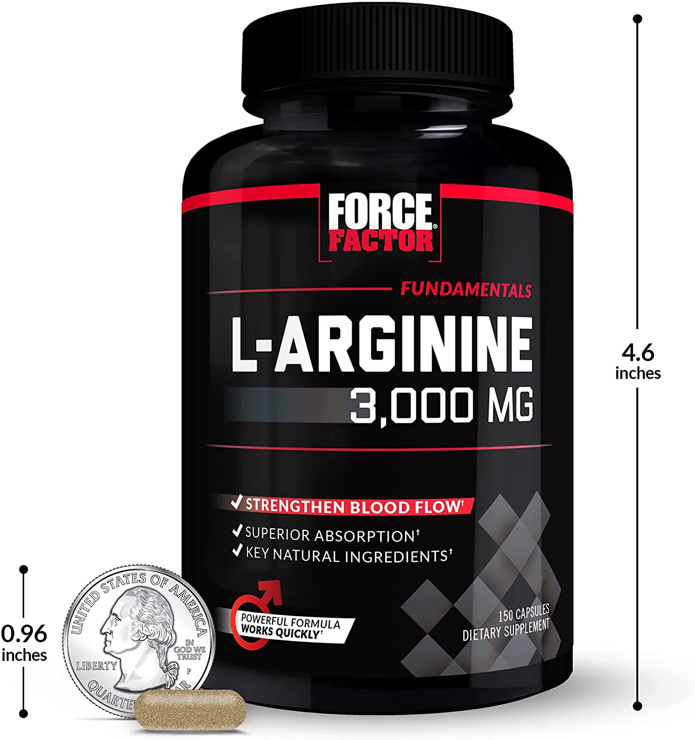 L- Arginine - Force Factor - 3000 mg - 150 Capsulas