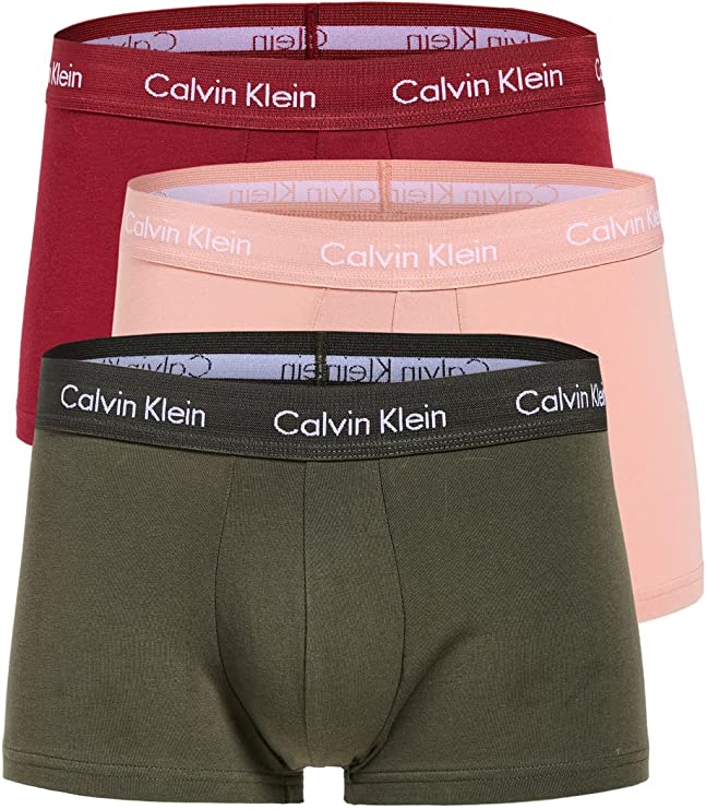 Calvin Klein de algodón elástico para hombre, paquete de 3 calzoncillos de tiro bajo