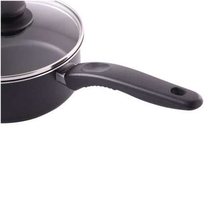Juego de ollas de cocina antiadherentes Mainstays 7 piezas, color negro