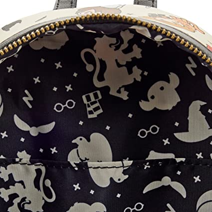 Loungefly Harry Potter Chibi Art - Bolso de hombro con doble correa para mujer, Multi, Bolsillo
