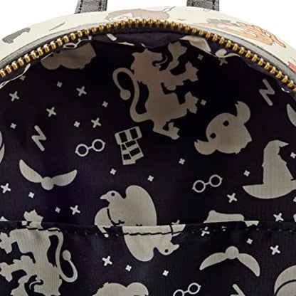Loungefly Harry Potter Chibi Art - Bolso de hombro con doble correa para mujer, Multi, Bolsillo