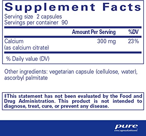 Pure Encapsulations - Calcio (citrato) 180 unidades