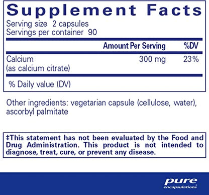 Pure Encapsulations - Calcio (citrato) 180 unidades