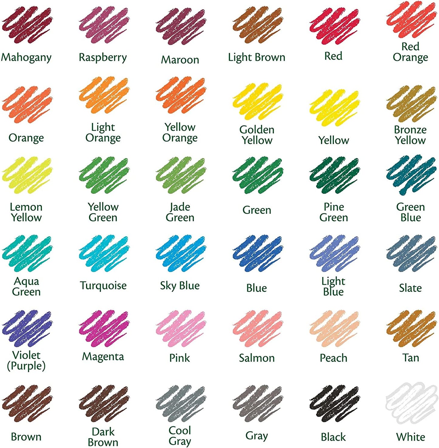 Crayola Juego de lápices de colores, colores surtidos, 36 unidades, largo