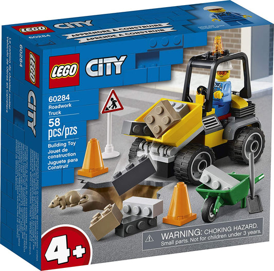 LEGO Roadwork Truck 60284 Building Set  58 Piezas - Niños de 4 +.