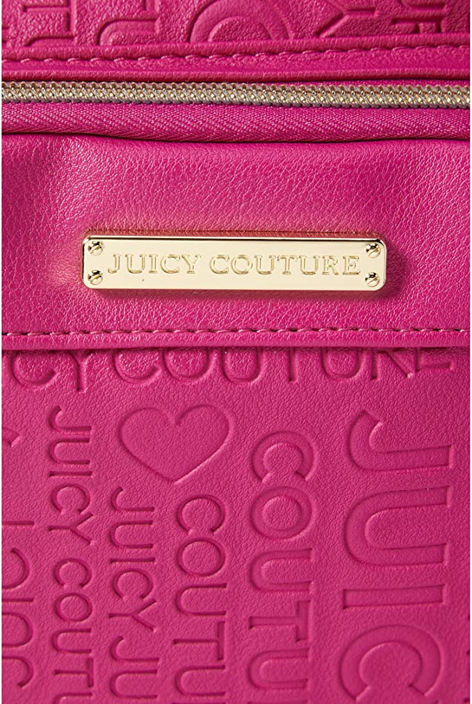 Juicy Couture Mochila Word Play, Logotipo de frambuesa en relieve, Mochila Word Play