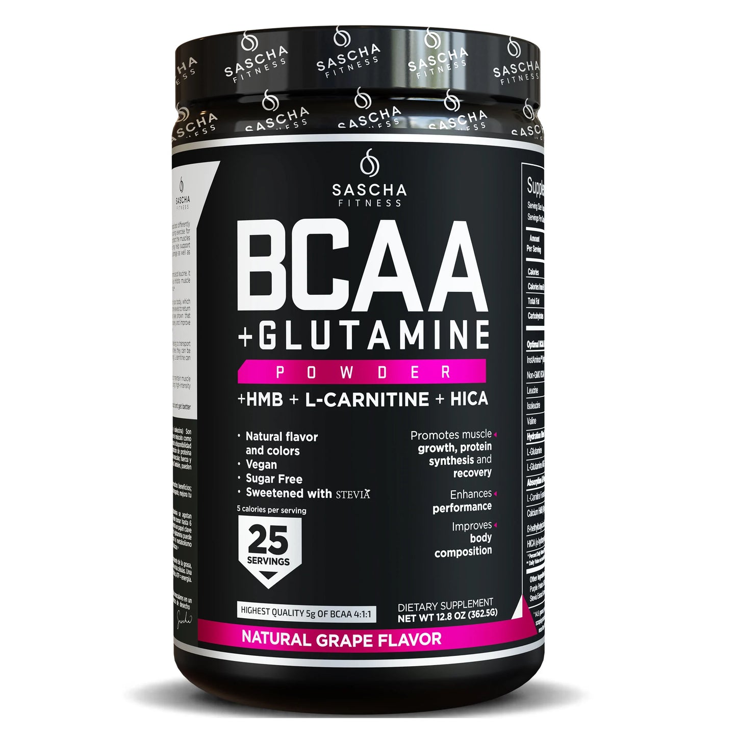 BCAA NATURAL  + GLUTAMINE 362 GR. SASCHA FITNESS