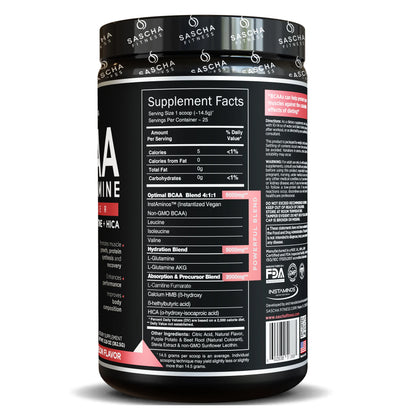 BCAA NATURAL  + GLUTAMINE 362 GR. SASCHA FITNESS