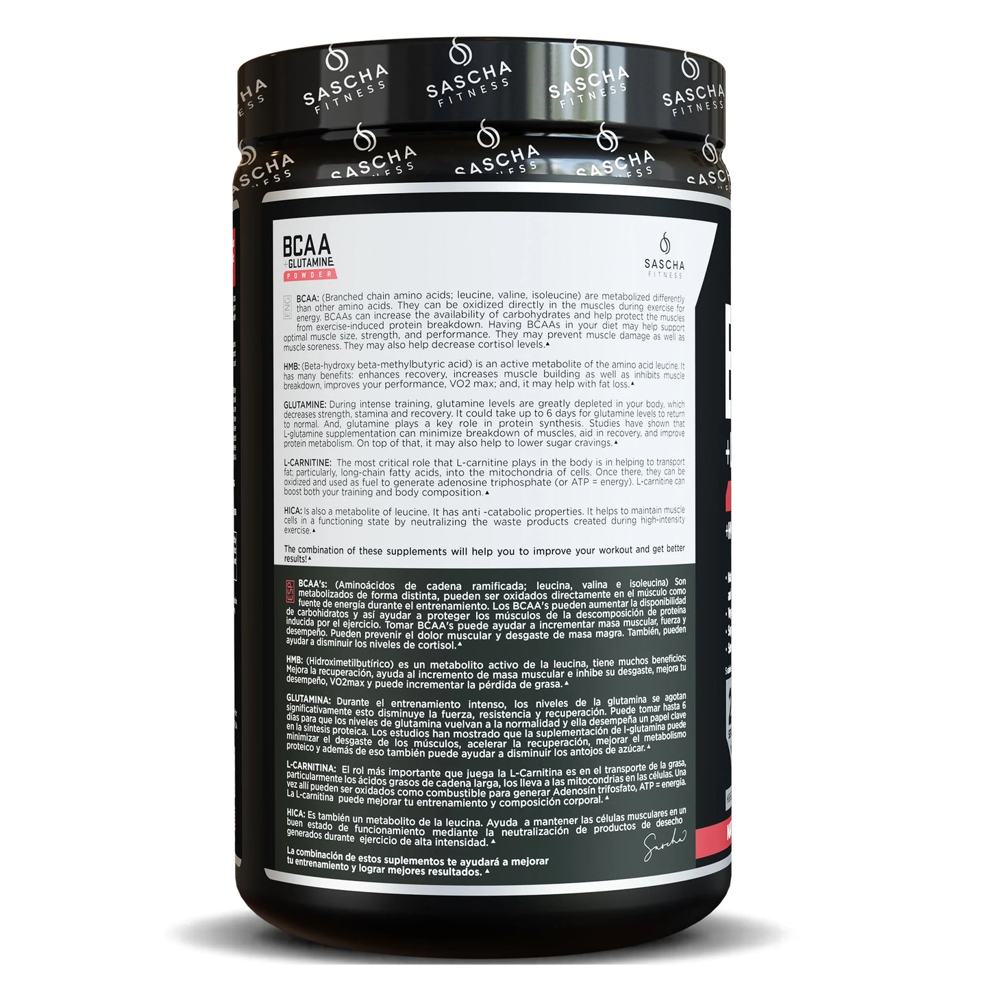 BCAA NATURAL  + GLUTAMINE 362 GR. SASCHA FITNESS