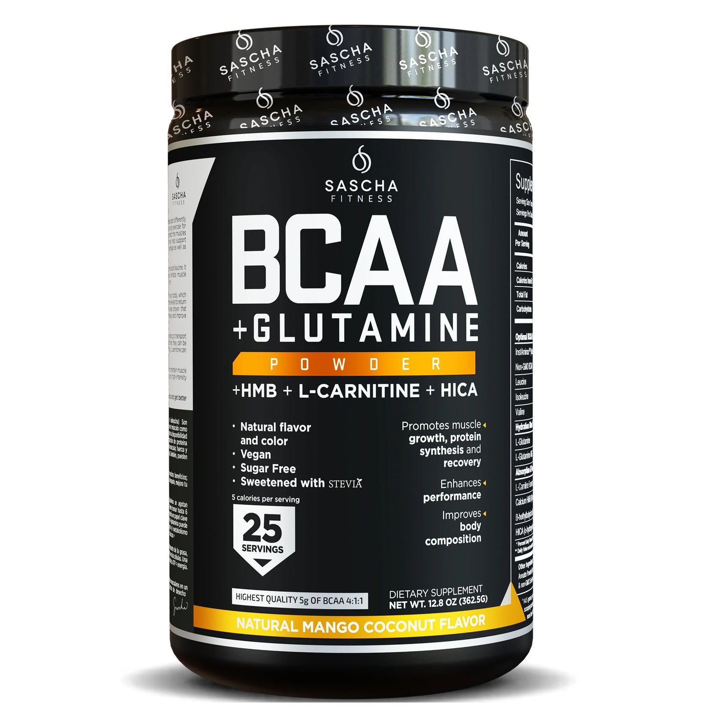 BCAA NATURAL  + GLUTAMINE 362 GR. SASCHA FITNESS