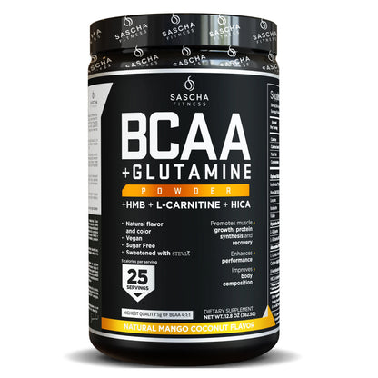 BCAA NATURAL  + GLUTAMINE 362 GR. SASCHA FITNESS