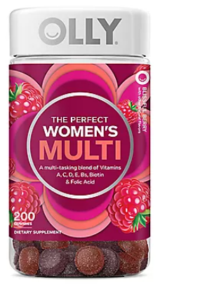 OLLY Women's Multi Vitamin Gummies with Biotin, Blissful Berry (200 ct.)