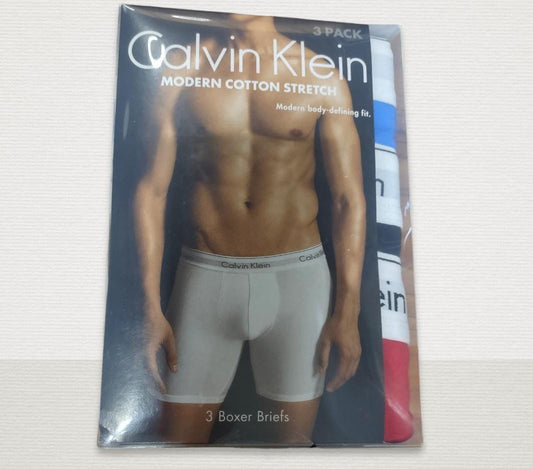 Calvin Klein Calzoncillos tipo bóxer modernos de algodón elástico para hombre, pack de 3 und