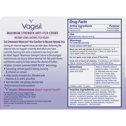 Vagisil Crema antipicazón de alivio instantaneo ,28gr.