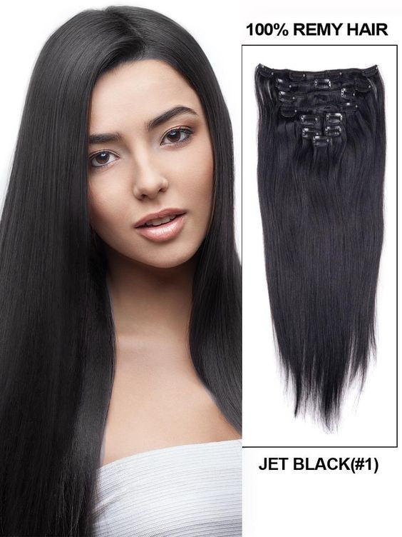 EXTENSIONES DE CABELLO LACIO NATURAL CON CLIPS 50cm de Largo