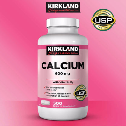 CALCIO 600MG CON D3 - KIRKLAND 500 tabletas