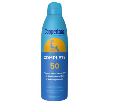 Coppertone bloqueador en spray SPF 50 complete , 156g