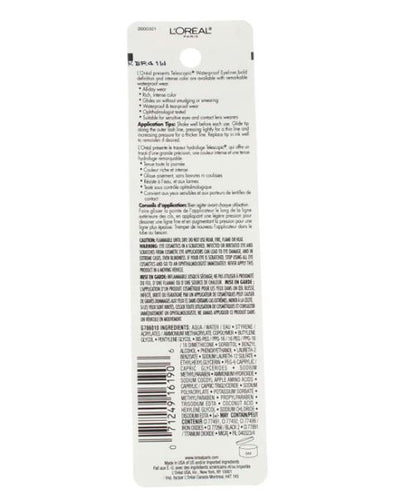 Telescopic loreal waterproof , 800 black noir . 0.06oz