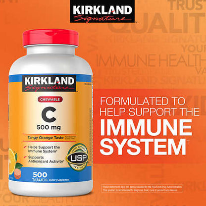 VITAMINA C  500 mg. TABLETAS MASTICABLES- KIRKLAND SIGNATURE 500 TABLETAS