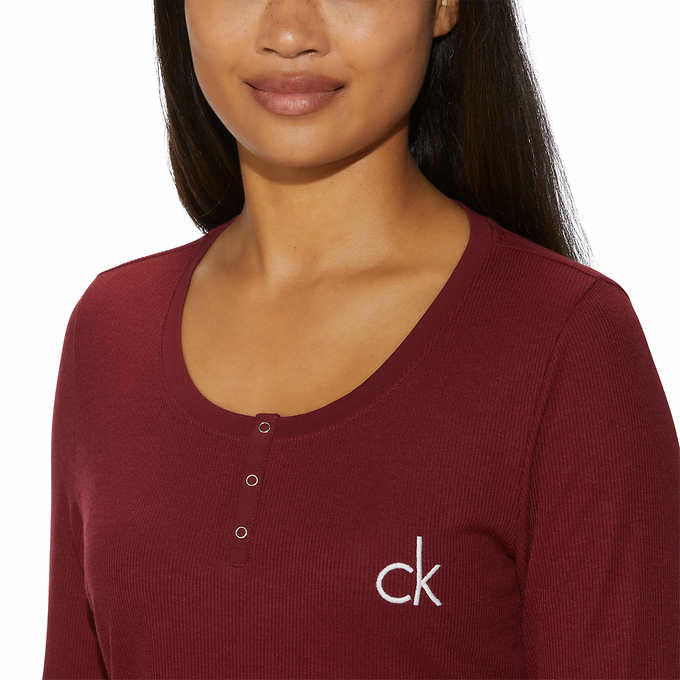 Calvin Klein - Pijama de forro polar para mujer