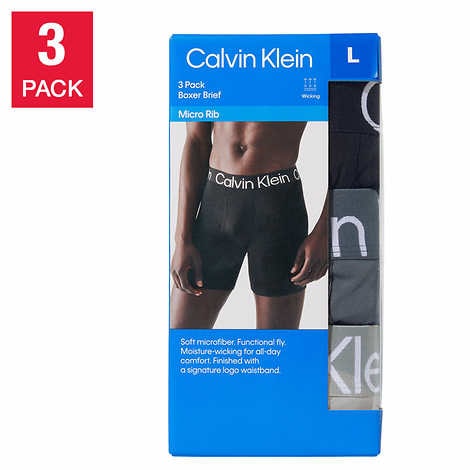 Calzoncillos tipo bóxer Calvin Klein Micro Rib para hombre, paquete de 3