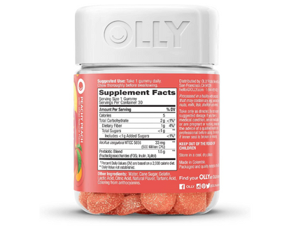 OLLY - Gomitas de probióticos + prebióticos , 30 gomitas