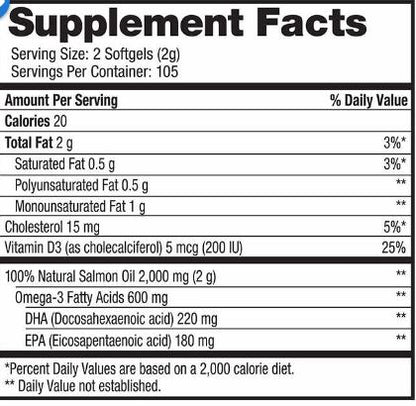 Pure Alaskan Omega Wild Salmon Oil 1000 mg., 210 cápsulas blandas