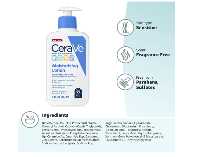 Cerave locion diaria para bebe , 237 ml