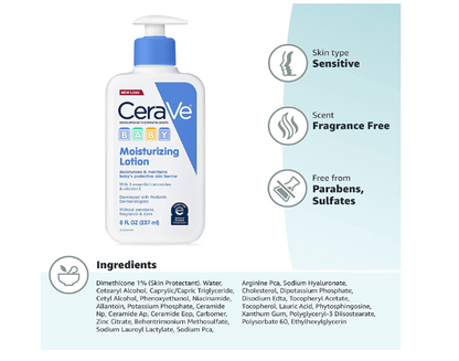 Cerave locion diaria para bebe , 237 ml
