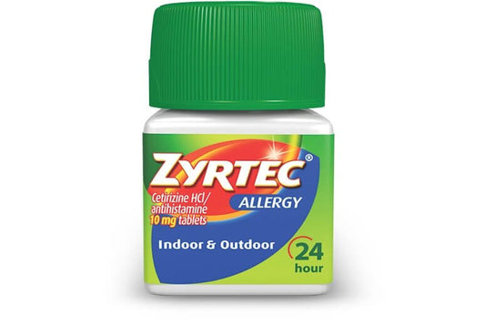 ZYRTEC TABLETAS CON EL INGREDIENTE ACTIVO CETIRIZINA HCL 10 mg.